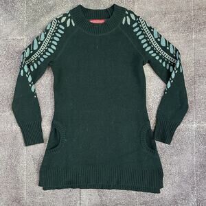 Women's Krimson Klover Bernina Apres Forest Green Pullover Sweater Dress Sz XS